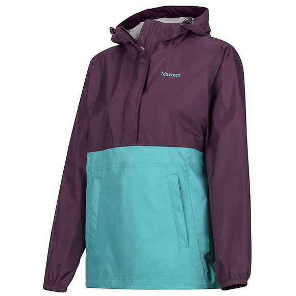 Marmot Women's Size Small Pullover Rain Jacket Anorak Hooded Purple Teal Outdoor - Picture 3 of 6